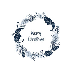 Christmas Festive wreath. Graphic vector illustration