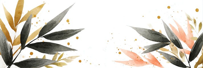 Minimal ink sumi-e border