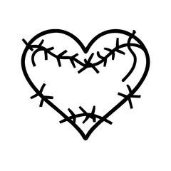 Holocaust barbed wire heart icon