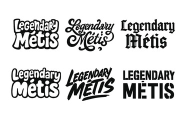 Fototapeta premium Creative Lettering Variations. Legendary Metis. Set lettering. harmonious lettering variations of the same emblematic concept (Funky cartoon-style lettering,
