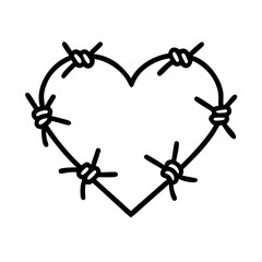 Holocaust barbed wire heart icon