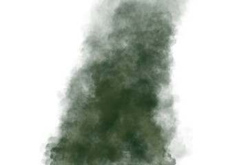 dark green smoke cloud mist dust explosion vertical transparent background png file