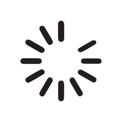 Loading bar progress icon.  rotating radial bar progress indicator symbol, vector Illustration