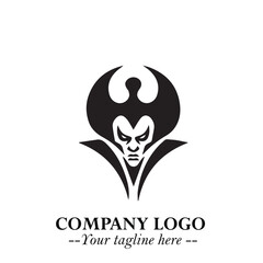 Fototapeta premium Head of Dracula Logo Symbol in Black on the White Background with Horror Minimal Vector Design