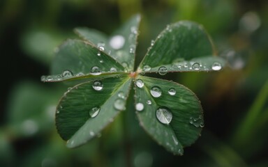 Dew drops cling to lush green leaves after rain refreshing nature's beauty