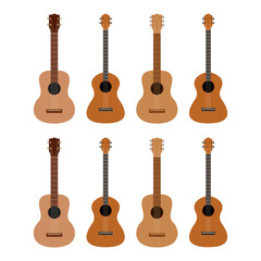 Fototapeta premium Set of Acoustic Guitars in Flat Style