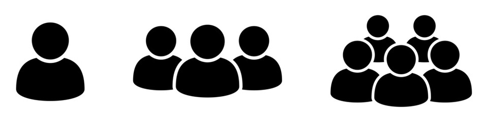 User Icon and People Icon – Individual and Group Symbols, Team and Collaboration Sign Collection.