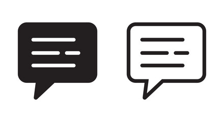 Chat Icon – Talk and Speech Bubble Symbol, Conversation and Messaging Sign.