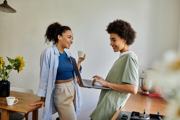Happy couple enjoying quality time in a modern apartment filled with love