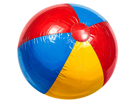 Colorful Beach Ball on White Background