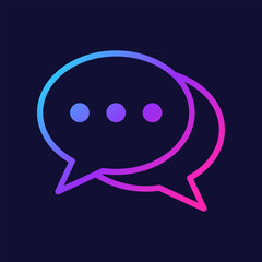 Online Chat Bubble Flat Colored Icon for Digital Message and Social Communication