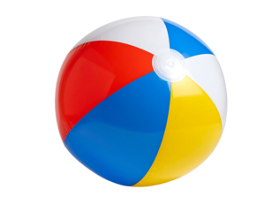 Colorful Beach Ball on White Background