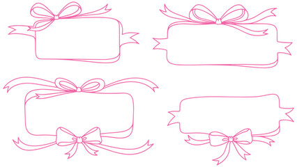 Elegant pink ribbon frames celebrate special occasions, invitations, and gifts