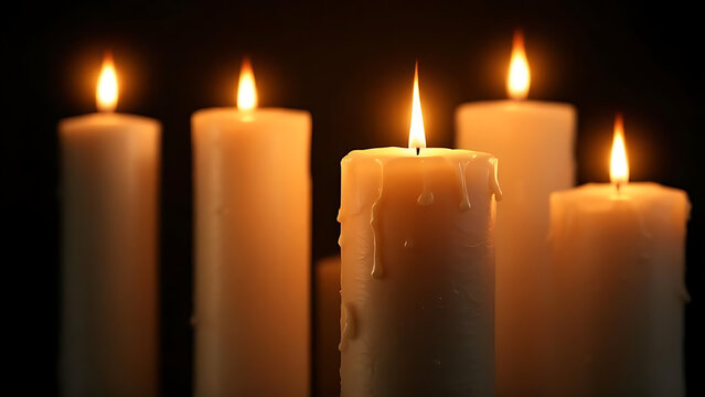 All Saints Day. A burning wax candles as a symbol of All saints Day. Honoring with saints day