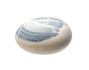 Smooth Pebble with Gradient Tones on White Background