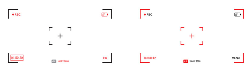 Focusing the camera screen or focus camcorder image vector