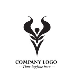 Head of Dracula Logo Symbol in Black on the White Background with Horror Minimal Vector Design