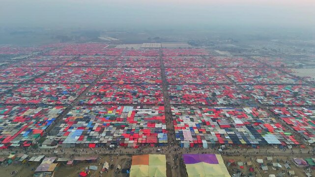 Raiwind Ijtema, Tablighi Jamaat, Lahore, Pakistan, 2025, religious gathering, Muslim congregation, drone footage, aerial view, Islamic event, pilgrimage, Raiwind Markaz, crowd, worship, mosque area