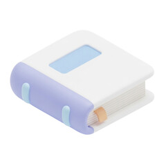 Modern 3D illustration of a minimalist book, symbolizing the pursuit of knowledge, academic learning, and the importance of reading for personal growth and education