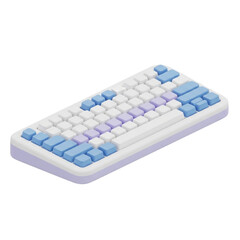 Isometric Keyboard with a Clean, Minimalist Design for a Modern Workspace