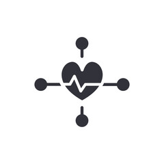 Heartbeat Network Connection System Medical Symbol Icon