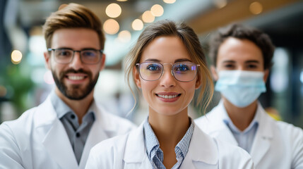 Medical background, medical staff people group, team of doctor and healthcare team in modern hospital corridor, healthcare and medicine service concept, professional medical team p