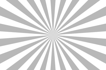 Gray sunburst stripes background with transparent rays. Bright vector sunray burst design for calm banners, social media, and illustration.