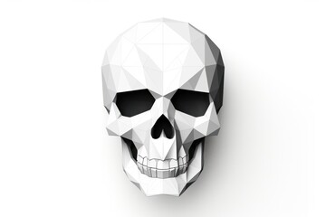 Obraz premium Skull symbol white art.