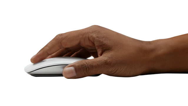 hand using computer mouse . Isolated on transparent background, png