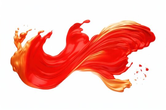 Chinese Fu Lu Shou red white background splattered.