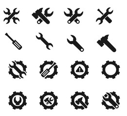 Tools Icon – Vector Wrench and Gear Symbol for Settings and Maintenance Design