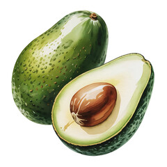 avocado Whole and halved with pit nutritious healthy food item
