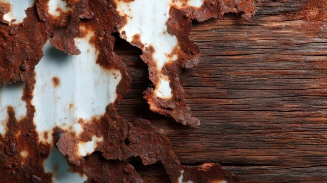 This image displays a juxtaposition of rusty metal sheets with weathered wood, highlighting texture and contrasts that evoke themes of decay and timelessness in material culture.