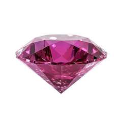 A stunning pink diamond glistening under soft lighting. its brilliant facets and unique color. set against a clean white background. ideal for luxury and jewelry-related content