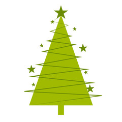 Fototapeta premium Christmas tree with stars decorative design element