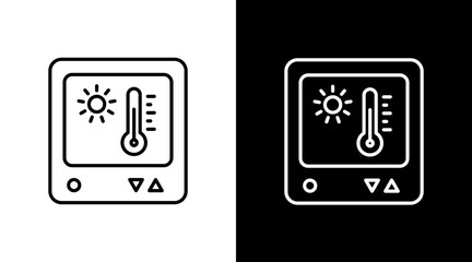 Smart Thermostat White Icon Set Design