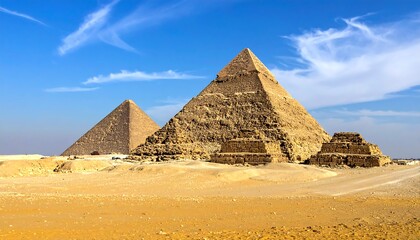 Majestic Pyramids of Giza - Ancient Wonders in the Desert.
