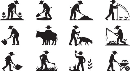 Animal care icons set. Dog, vet, pet, care, training, protection, health, love, safety, wildlife, veterinarian, animal, domestic, service, family, shelter, friend, paw, loyalty, wellbeing