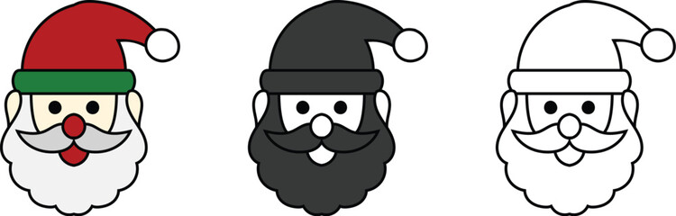 Christmas vector illustration of a Santa head