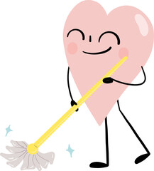 illustration of heart cute cartoon mob the floor