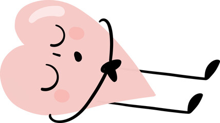 illustration of heart cute cartoon sleeping