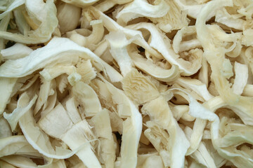 background of a pile of sliced ​​oyster mushrooms