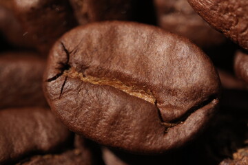Isolated of coffee bean, Brown roasted coffee beans seeds isolated, coffee bean isolate, white background, bean isolated on white