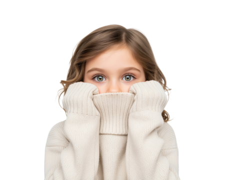 Kidswear retailer header for autumn knitwear drop with toddler model in high neck sweater about size chart tips and warm layer guidance usable in store newsletter for marketplaces