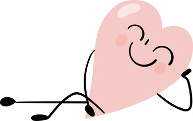 illustration of heart character  relax