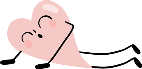 illustration of heart character  push up