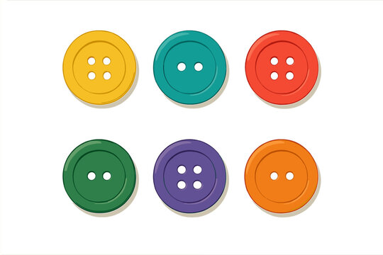 Assortment of colorful round sewing buttons with two and four holes