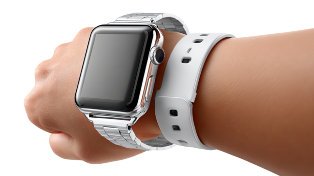 Wristwatch and its elegance: An image showcasing a smartwatch worn gracefully on a wrist, combining style with modern technology, with sleek design and functionality.