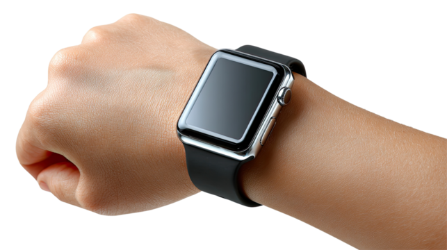 Smartwatch on Wrist: Capturing the sleek design and technological sophistication of a smartwatch, elegantly displayed on a wrist, embodying modern connectivity.