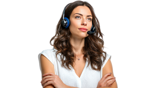 Confident Customer Service Representative: An engaged and approachable customer service representative, radiating confidence while ready to assist and provide exceptional support.